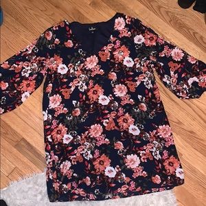Shifting Dears Navy Blue Floral Print Dress